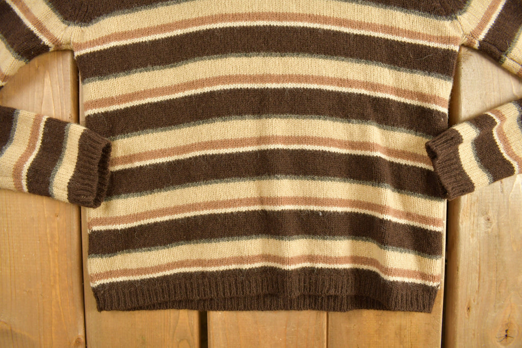 Vintage 1990s Modern Graffiti Striped Knit Crewneck Sweater