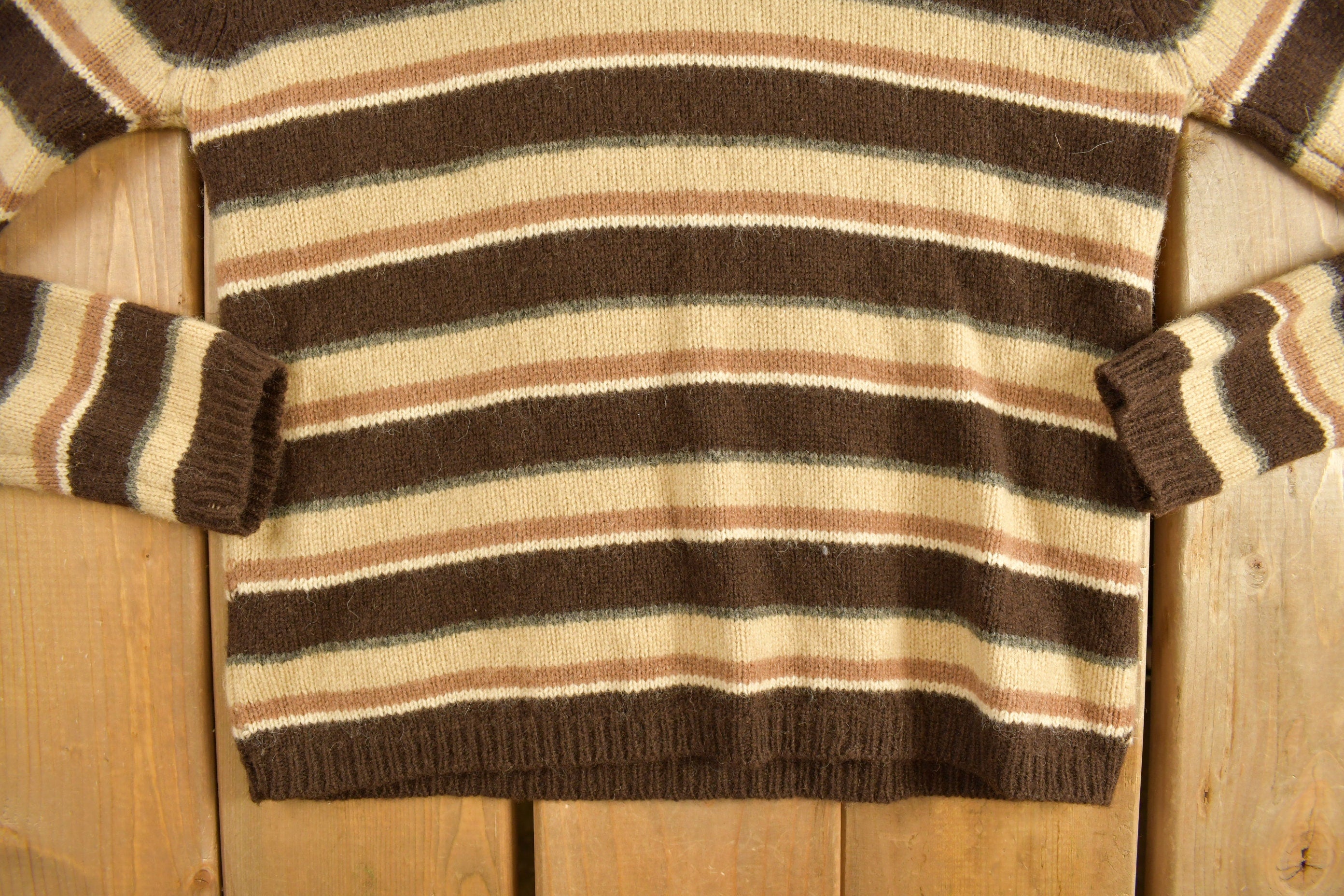 Vintage 1990s Modern Graffiti Striped Knit Crewneck Sweater