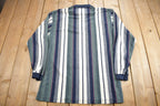 Vintage 1990s Knights Of Round Table Striped Quarter Button Shirt