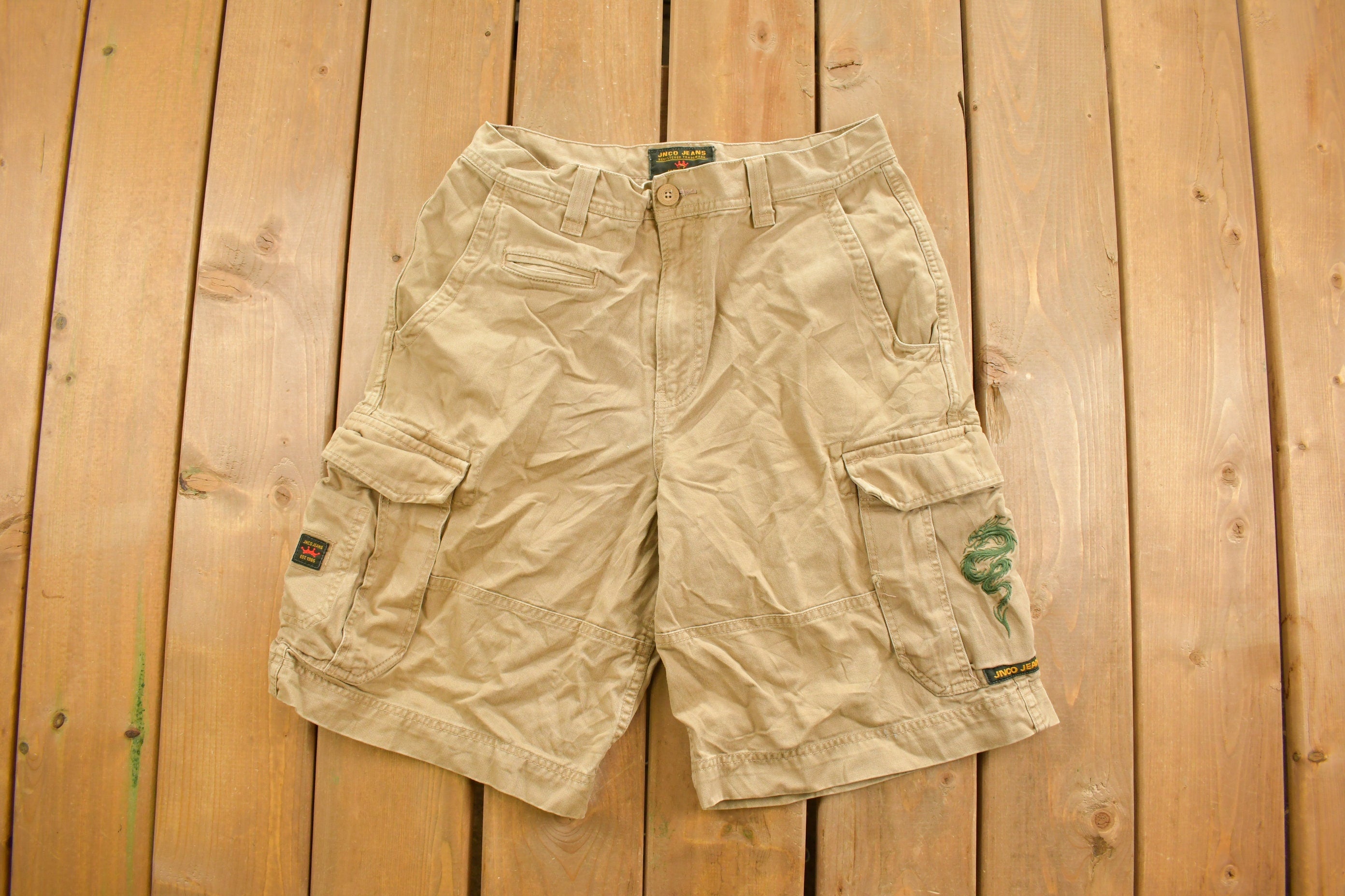 Vintage 1990s JNCO Jeans Baggy Cargo Shorts Size 32
