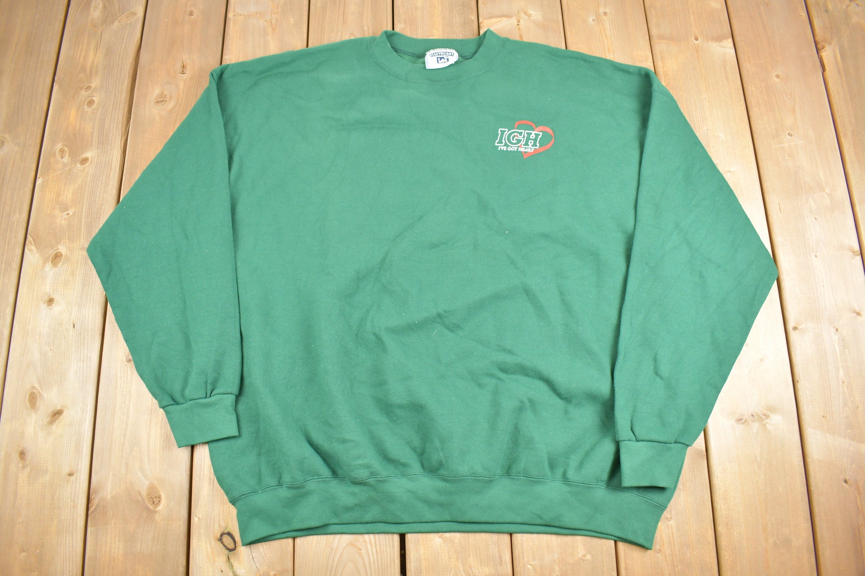 Vintage 1990s I Got Heart Team Graphic Crewneck Sweatshirt