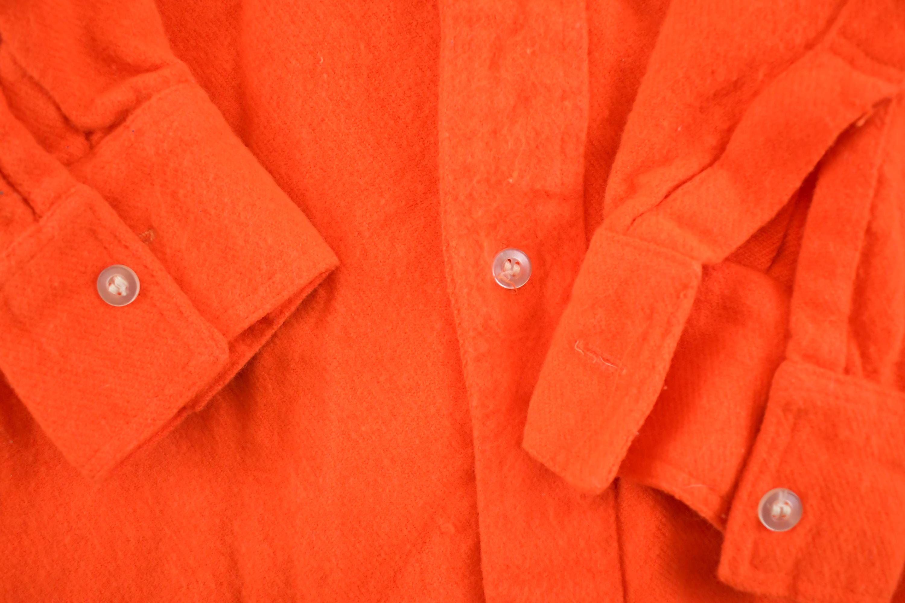Vintage 1980s Orange Outdoorsman Button Up Shirt Men's S /