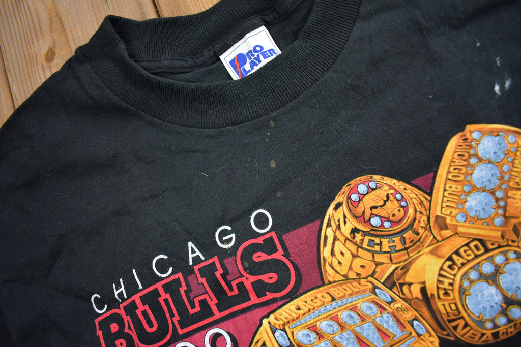 Vintage 1998 Chicago Bulls 6 Time NBA Champions Pro Player T-Shirt