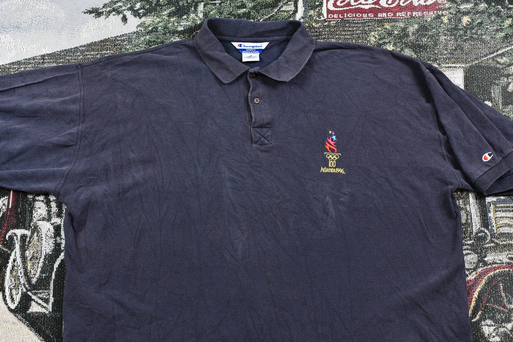 Vintage 1996 Atlanta Olympic Games Embroidered Champion Polo T-Shirt