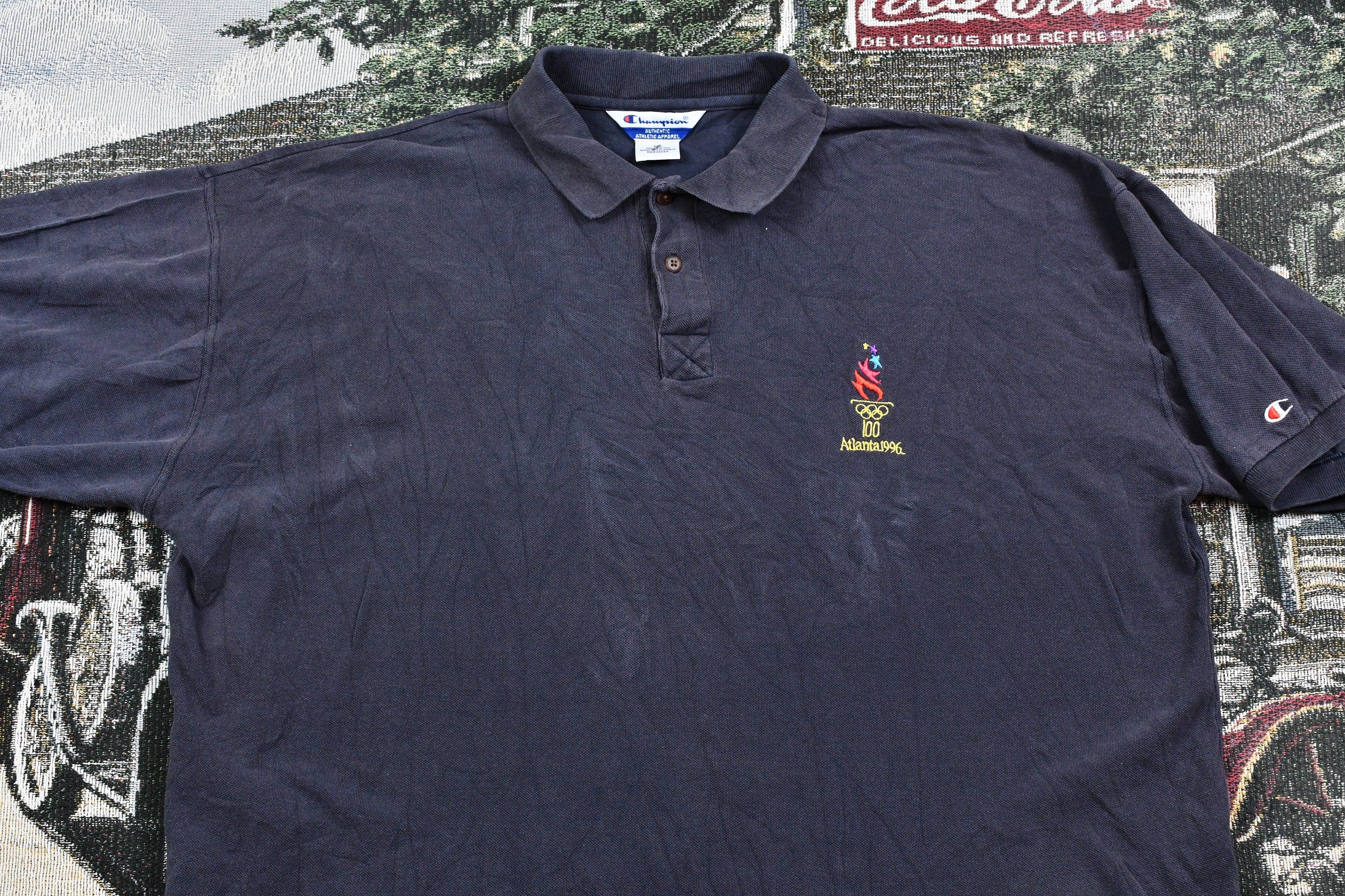 Vintage 1996 Atlanta Olympic Games Embroidered Champion Polo T-Shirt
