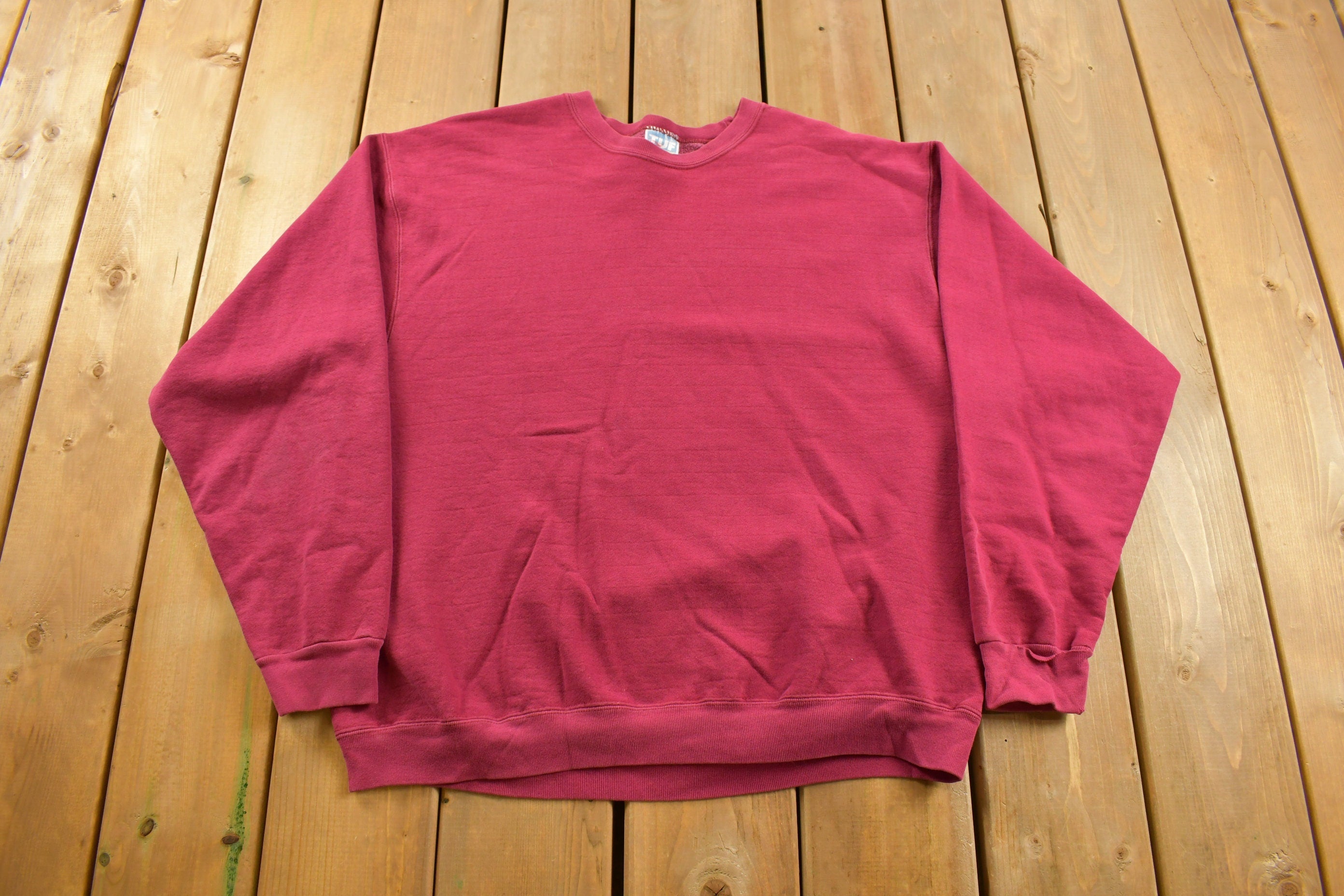 Vintage 1990s TUF Red Blank Crewneck Sweatshirt