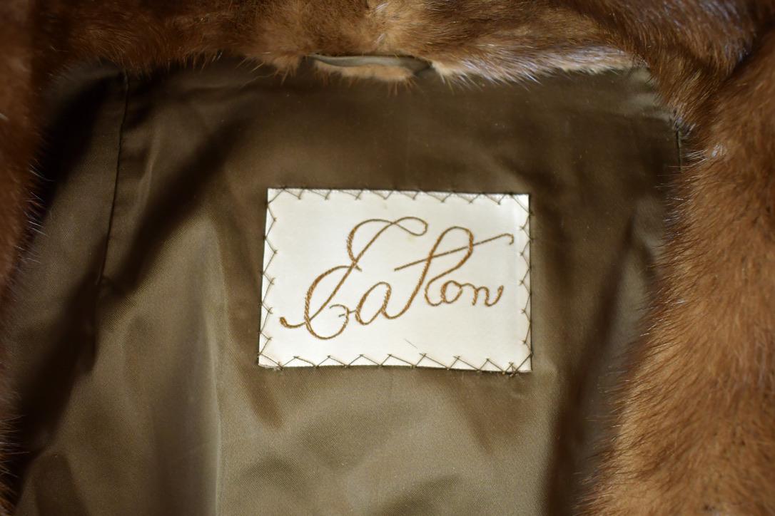 Vintage 1970s Full Length Chestnut Mink Fur Coat Made In USA