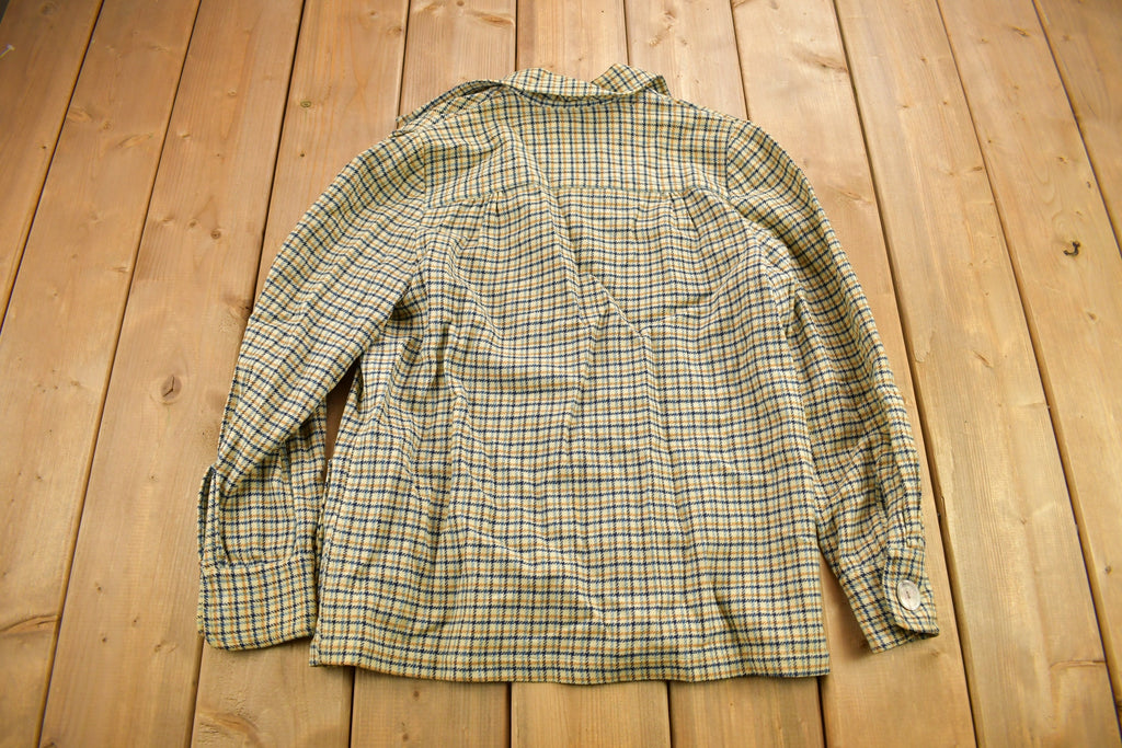 Vintage 1950s Pendleton Plaid Button Up Blazer Jacket