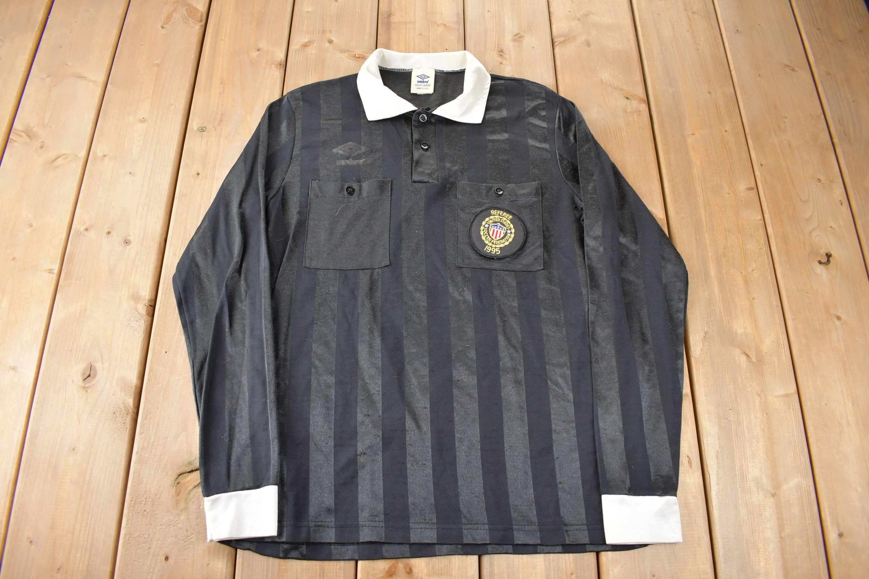 Vintage 1995 United States Soccer Federation Umbro Referee Jersey Made In The USA