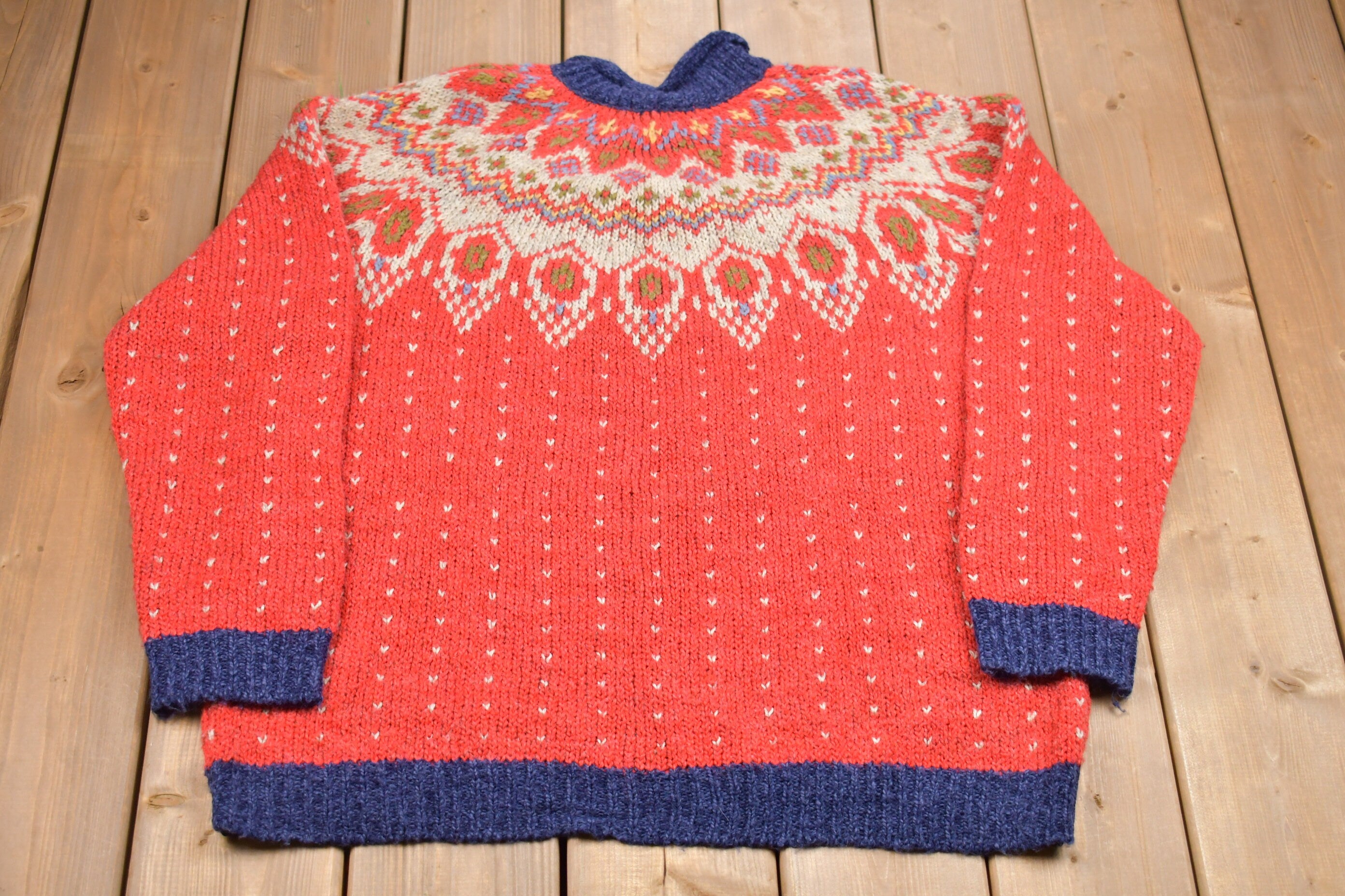 Vintage 1980s Aztec Knitted Sweater