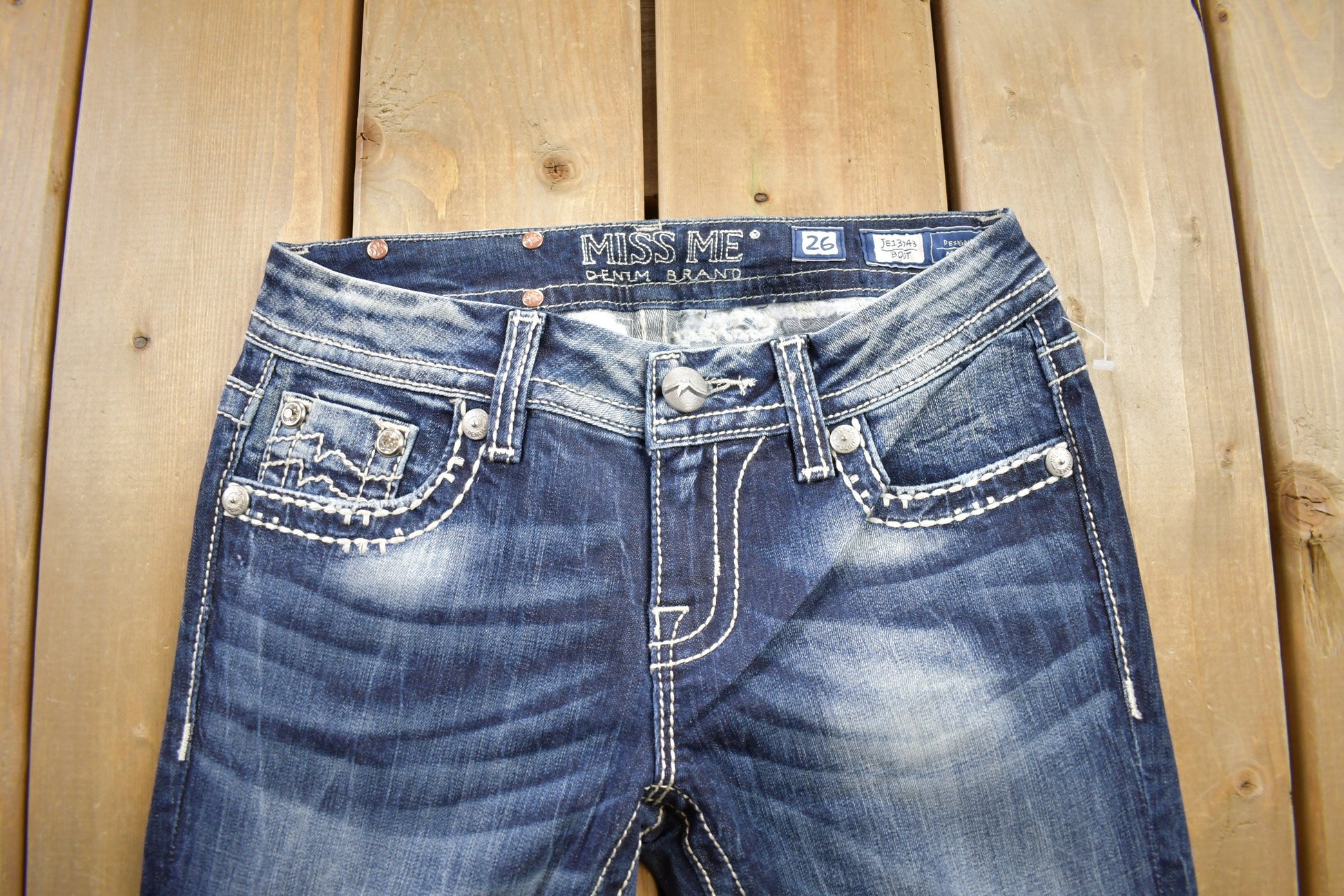 Vintage Y2K Miss Me Bedazzled Low Rise Jeans Size 26x33