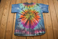 Vintage 1990s Abstract Flower Tie Dye Graphic T Shirt