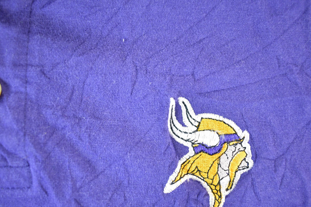 Vintage 1999 Minnesota Vikings NFL Embroidered Quarter Button Shirt Mens XL