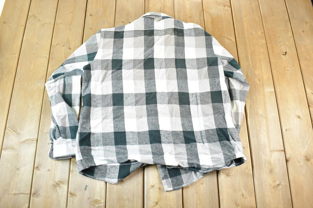Vintage 1990s Winter Run Plaid Flannel Button Up Shirt Mens XL