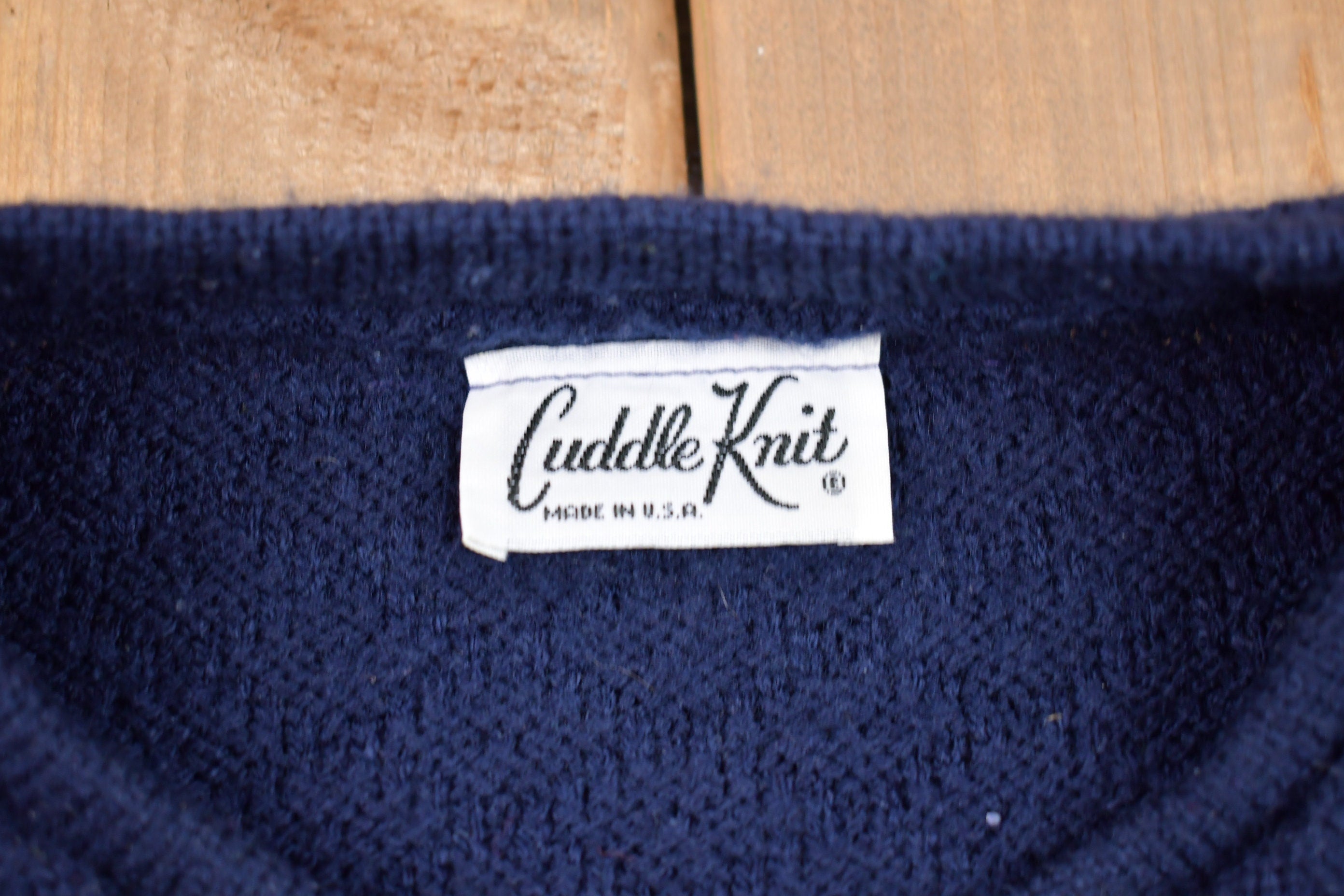 Vintage 1990s Cuddle Knit Made In USA Knitted Cardigan