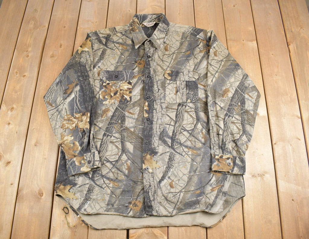 Vintage 1990s Walls HuntingReal Tree Camo Button Up