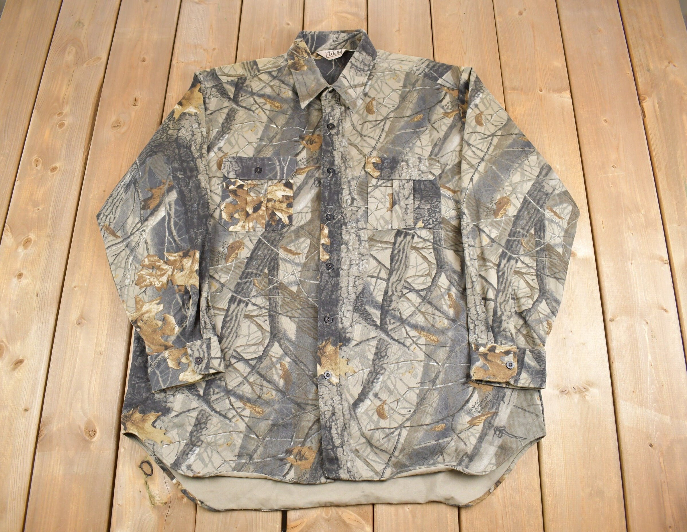 Vintage 1990s Walls HuntingReal Tree Camo Button Up