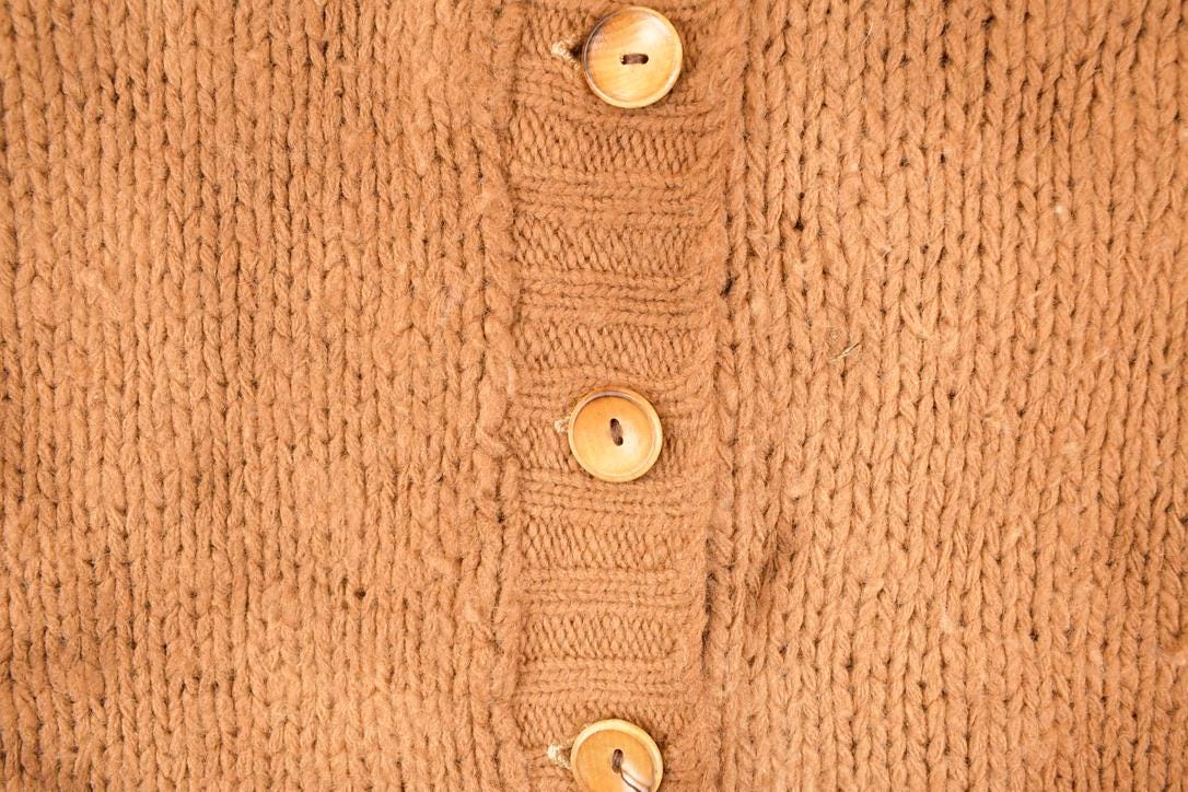 Vintage 1960s Jumblar Hand Shaped Wool Knit Cardigan Sweater Men's S