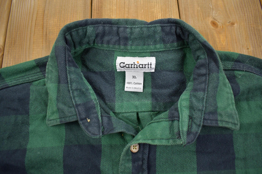 Vintage Y2K Carhartt Plaid Flannel Button Up Shirt - XL