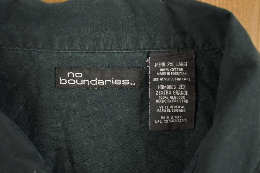 Vintage Y2K No Boundaries Flames Button Up Shirt