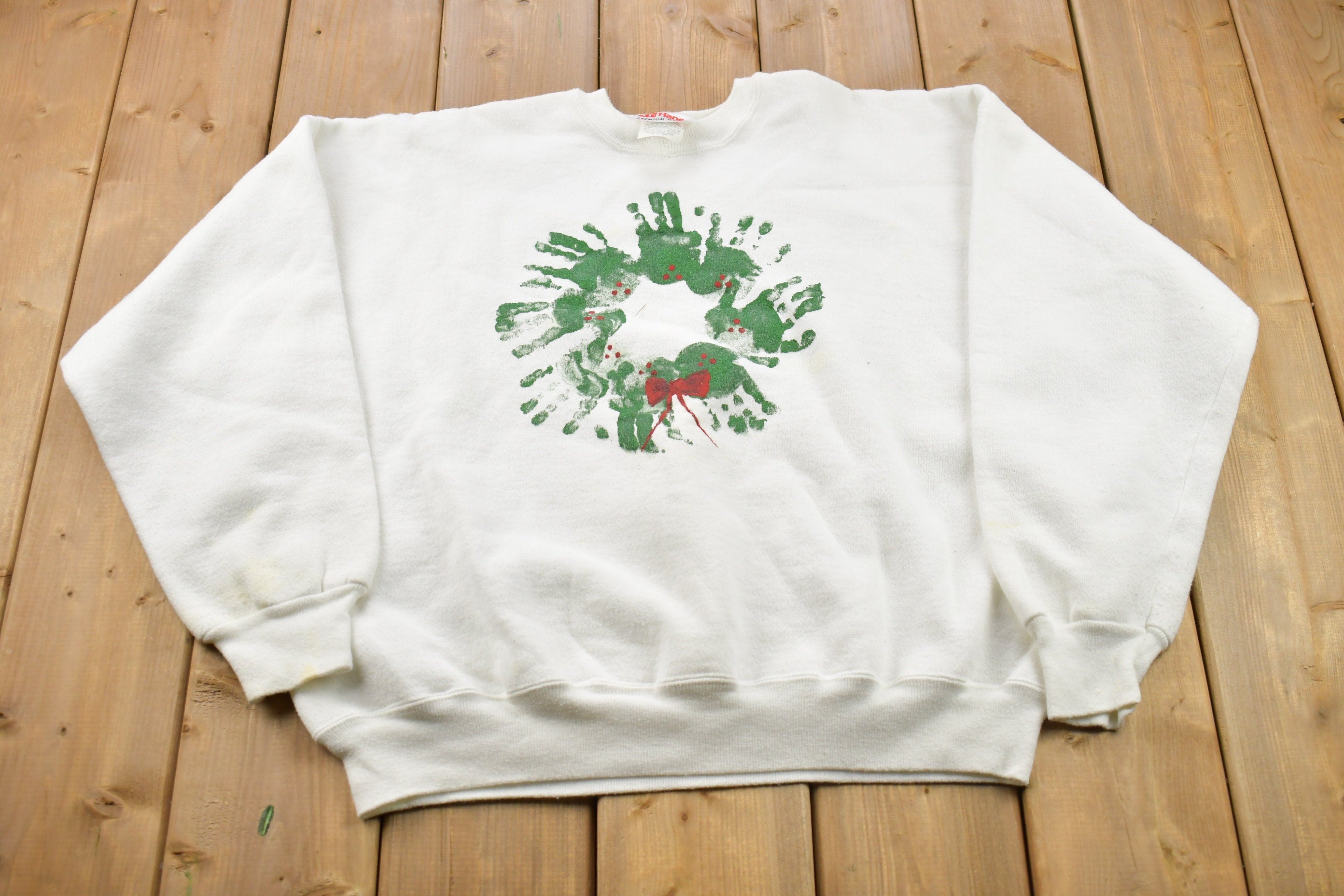 Vintage 1990s Finger Painted Crewneck Sweatshirt