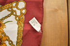 Vintage 1980s Flowers And Chains Striped Scarf
