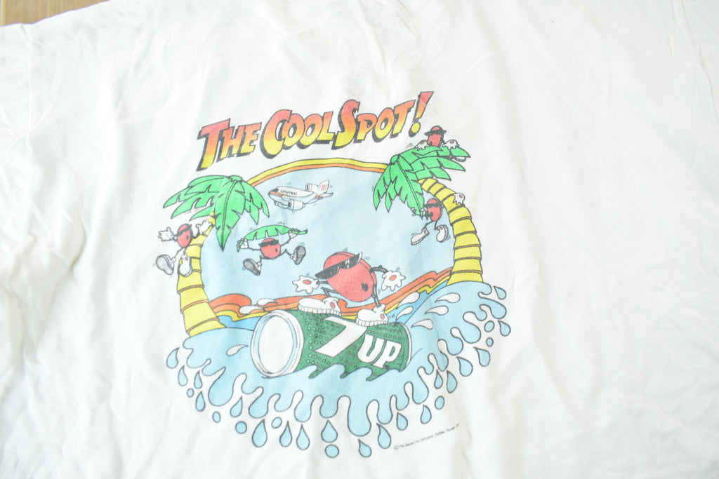 Vintage 1991 7up The Cool Spot Promo Graphic T Shirt