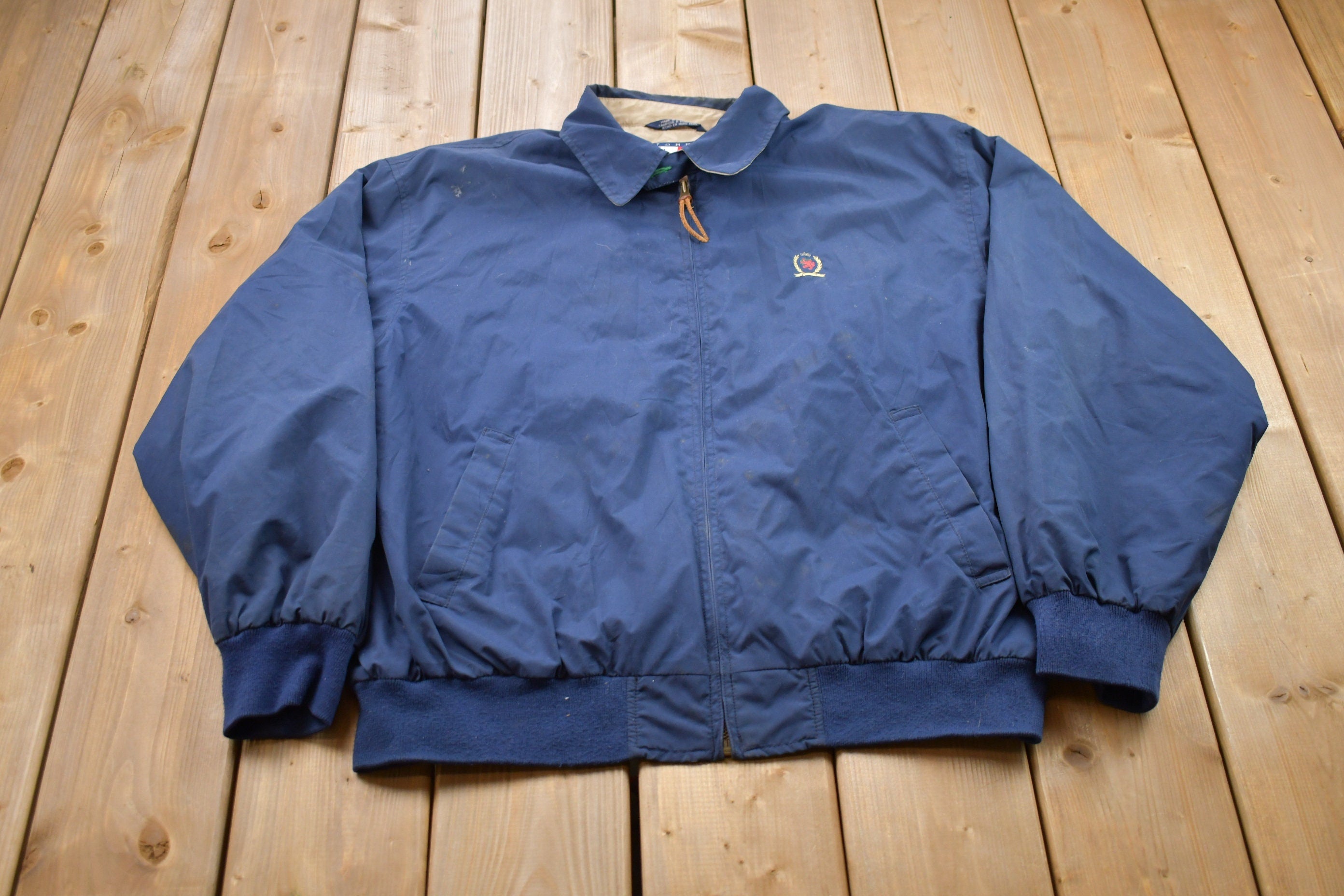 Vintage 1980s Tommy Hilfiger Embroidered Full Zip Golf Jacket