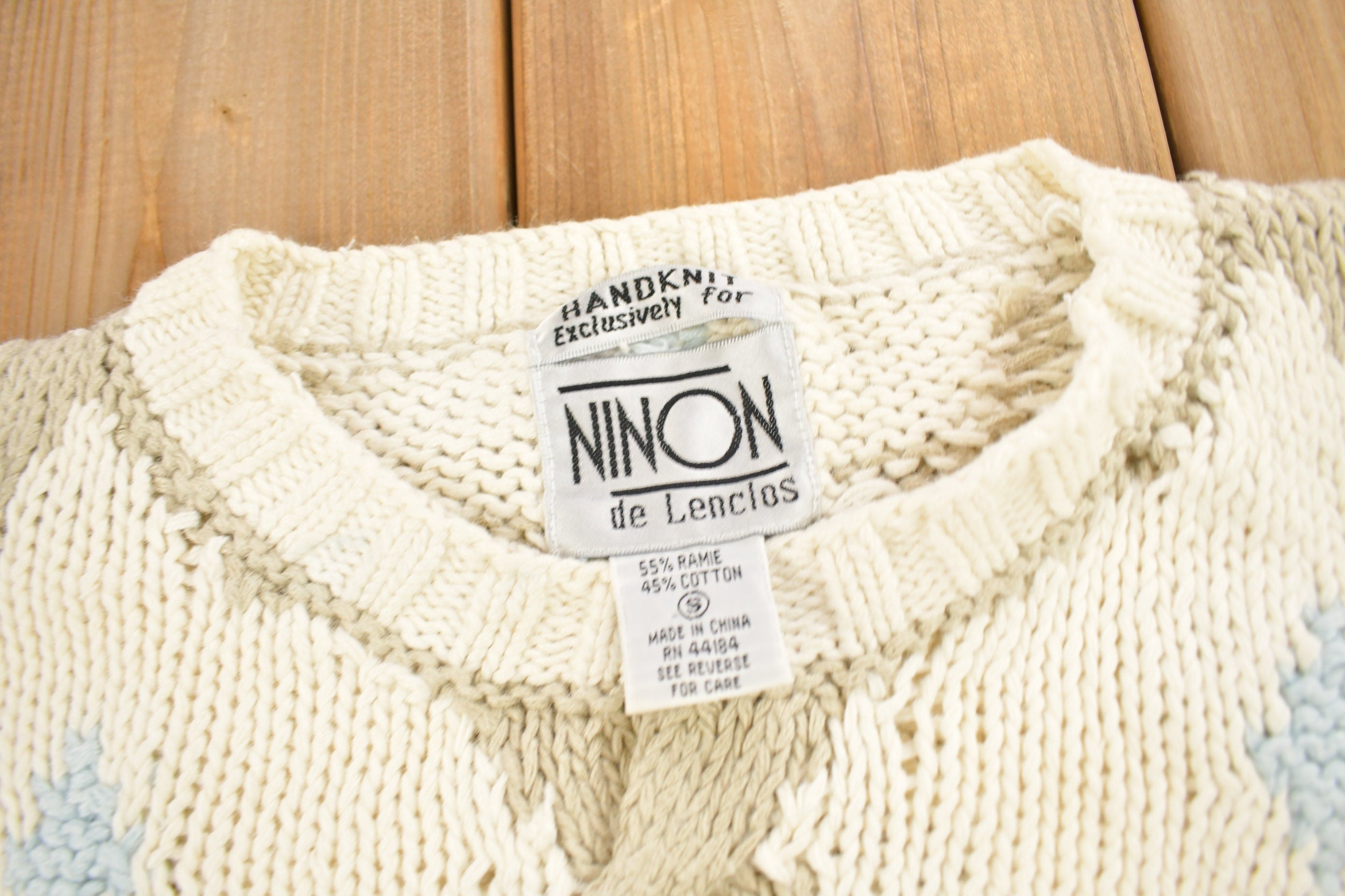 Vintage 1990s Hand Knitted Crewneck Sweater