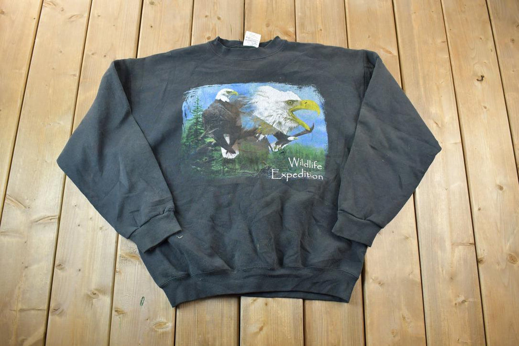 Vintage 1990s Wildlife Expedition Bald Eagle FAB Outdoorsman Crewneck Sweatshirt