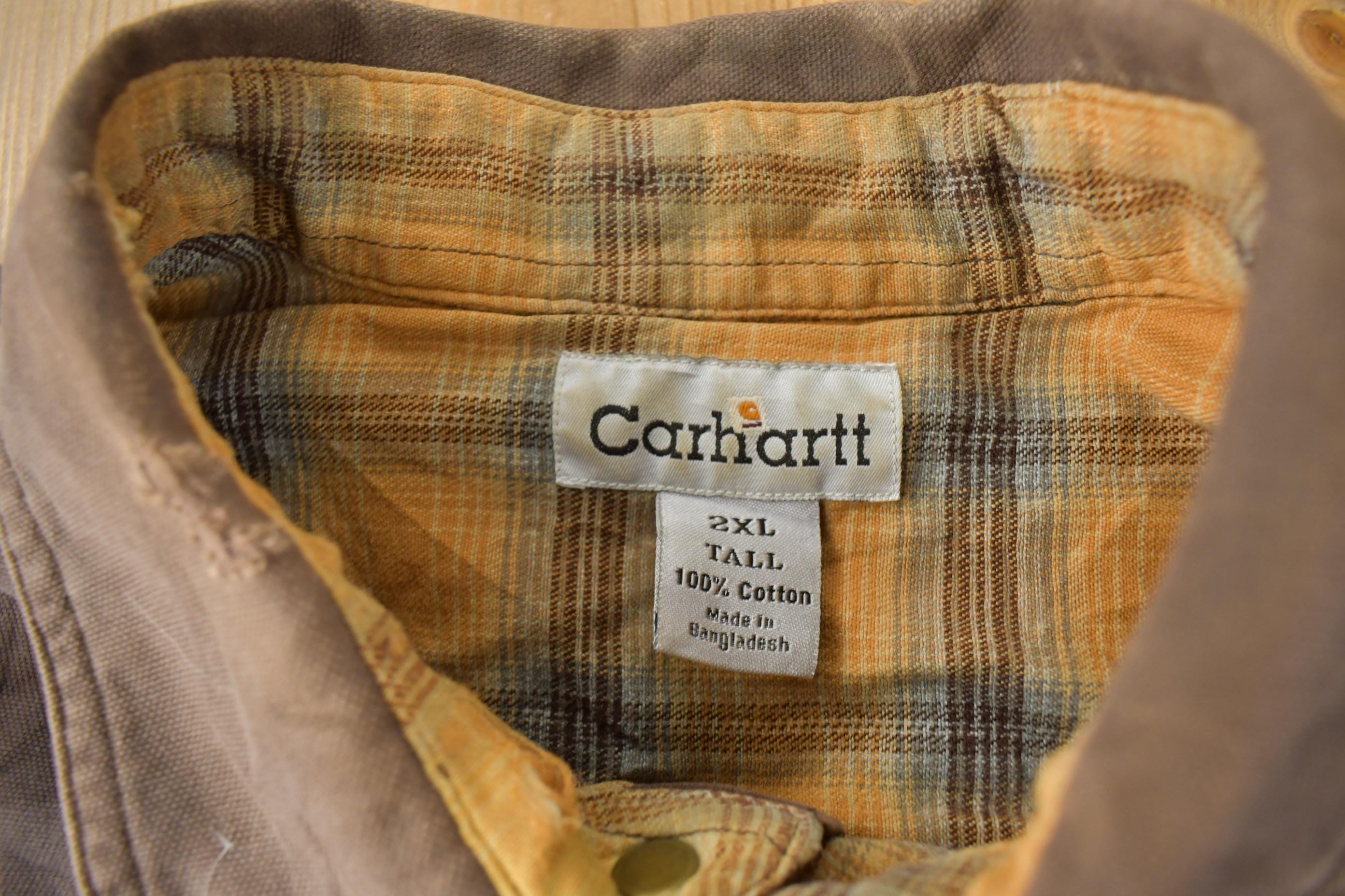 Vintage Y2K Plaid Lined Thrashed Carhartt Button Up Shirt