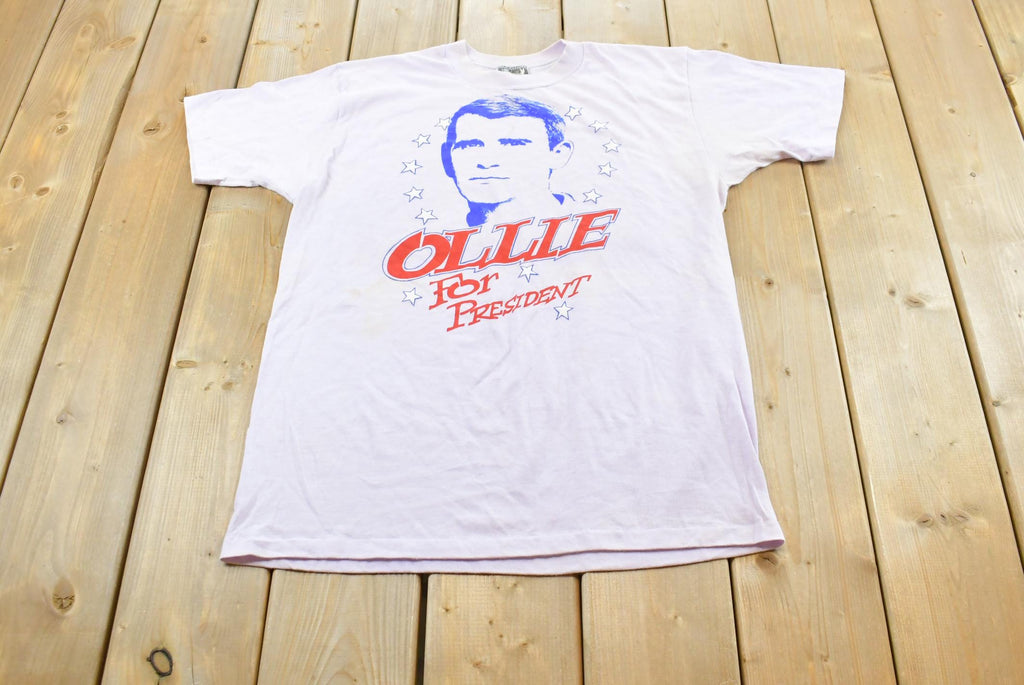 Vintage 1988 Ollie for President Oliver North Cartoon T-Shirt Mens
