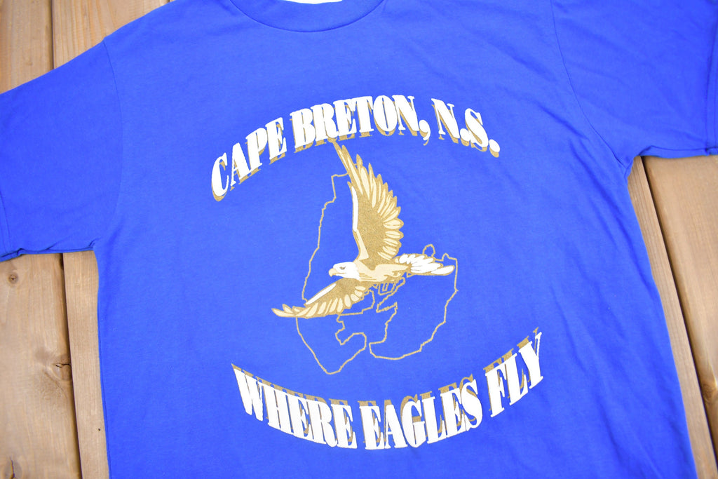 Vintage 1980s Cape Breton Nova Scotia Where Eagles Fly Graphic T-Shirt