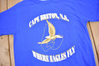 Vintage 1980s Cape Breton Nova Scotia Where Eagles Fly Graphic T-Shirt