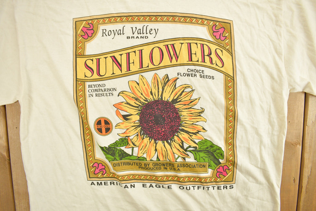Vintage 1990s American Eagle Outfitters Sunflower Graphic T Shirt