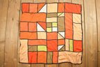 Vintage 1980s Abstract Geometric Pattern Stain Glass Style Print Scarf