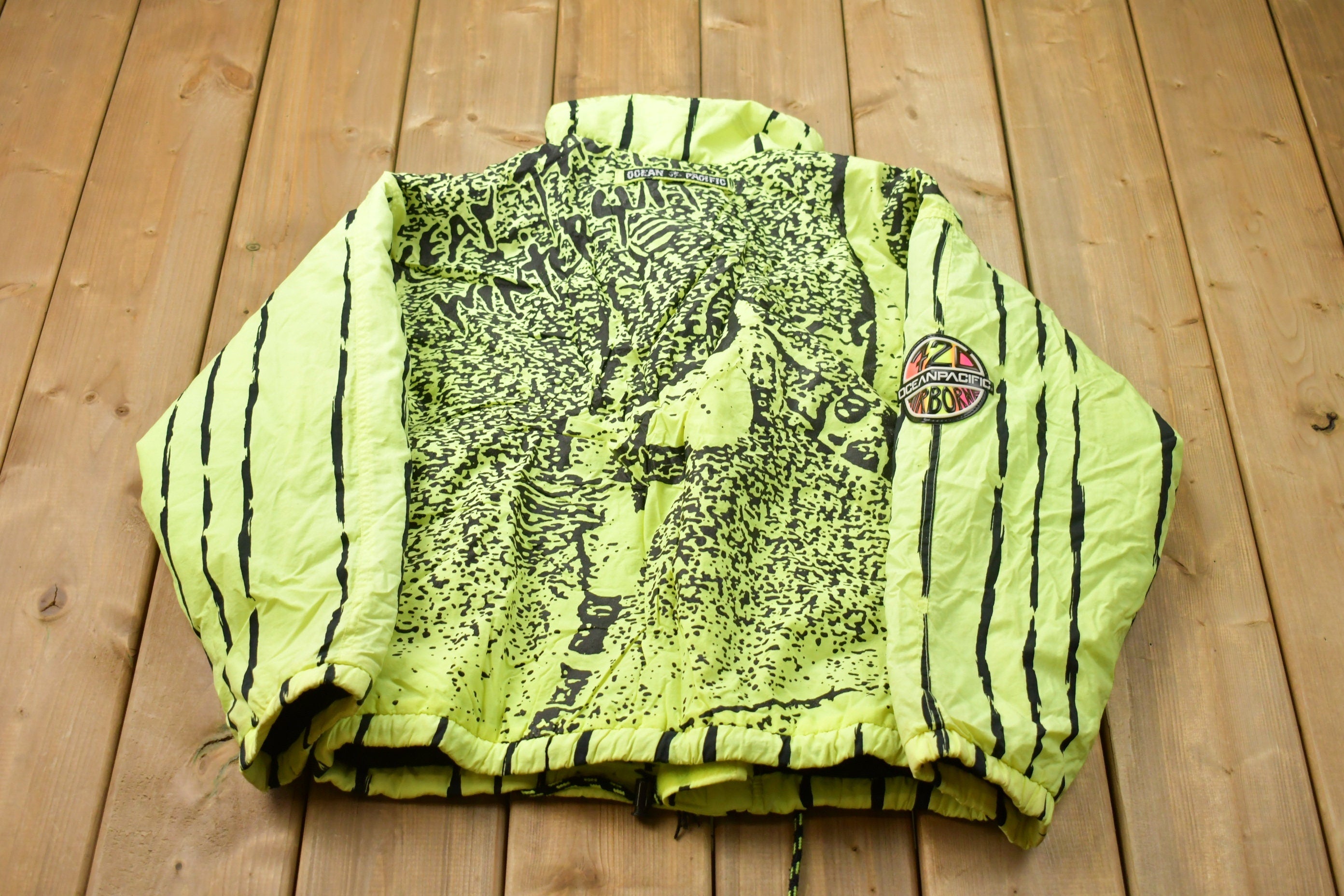 Vintage 1980s Ocean Pacific All Over Print Windbreaker Jacket