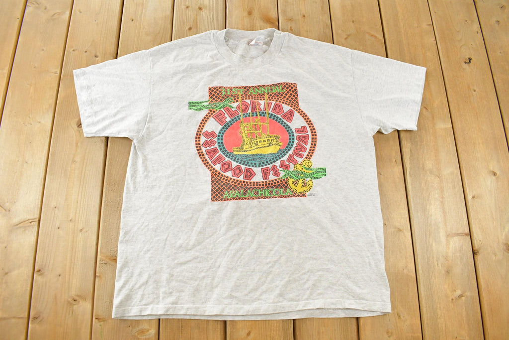 Vintage 1990s Florida Seafood Festival Souvenir T Shirt Men's XL