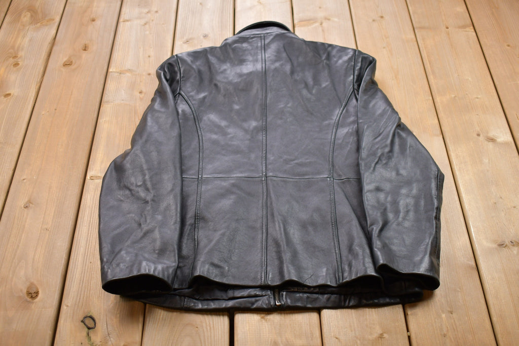 Vintage 1990s Liz Claiborne Leather Varsity Jacket
