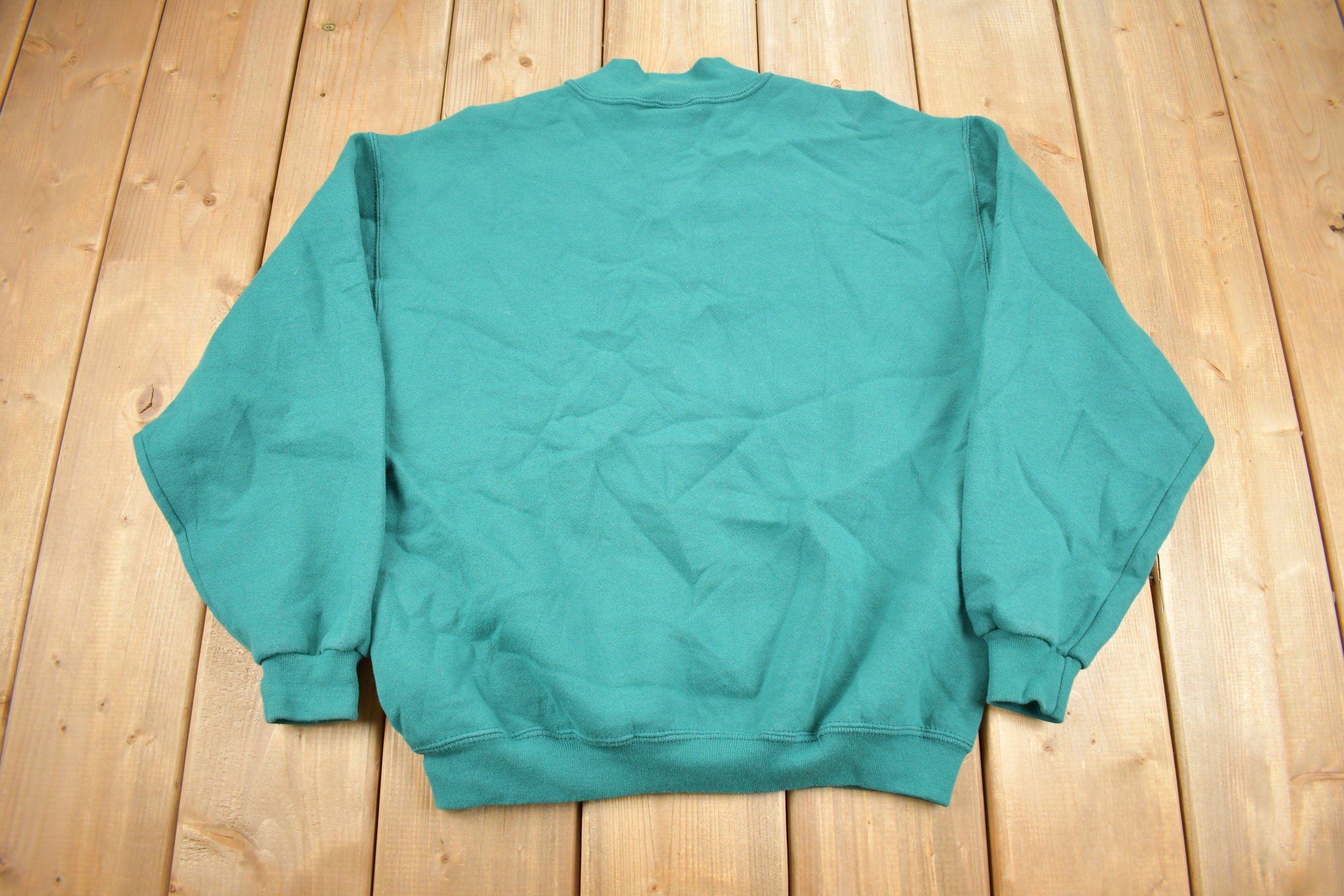 Vintage 1990s Chic Blank Mock Neck Woman's Sweatshirt