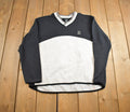 Vintage 1990s Nike Embroidered Mini Swoosh V-Neck Sweatshirt