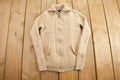 Vintage 1990s Ralph Lauren Golf Cable Knit Cashmere Zip Up Sweater
