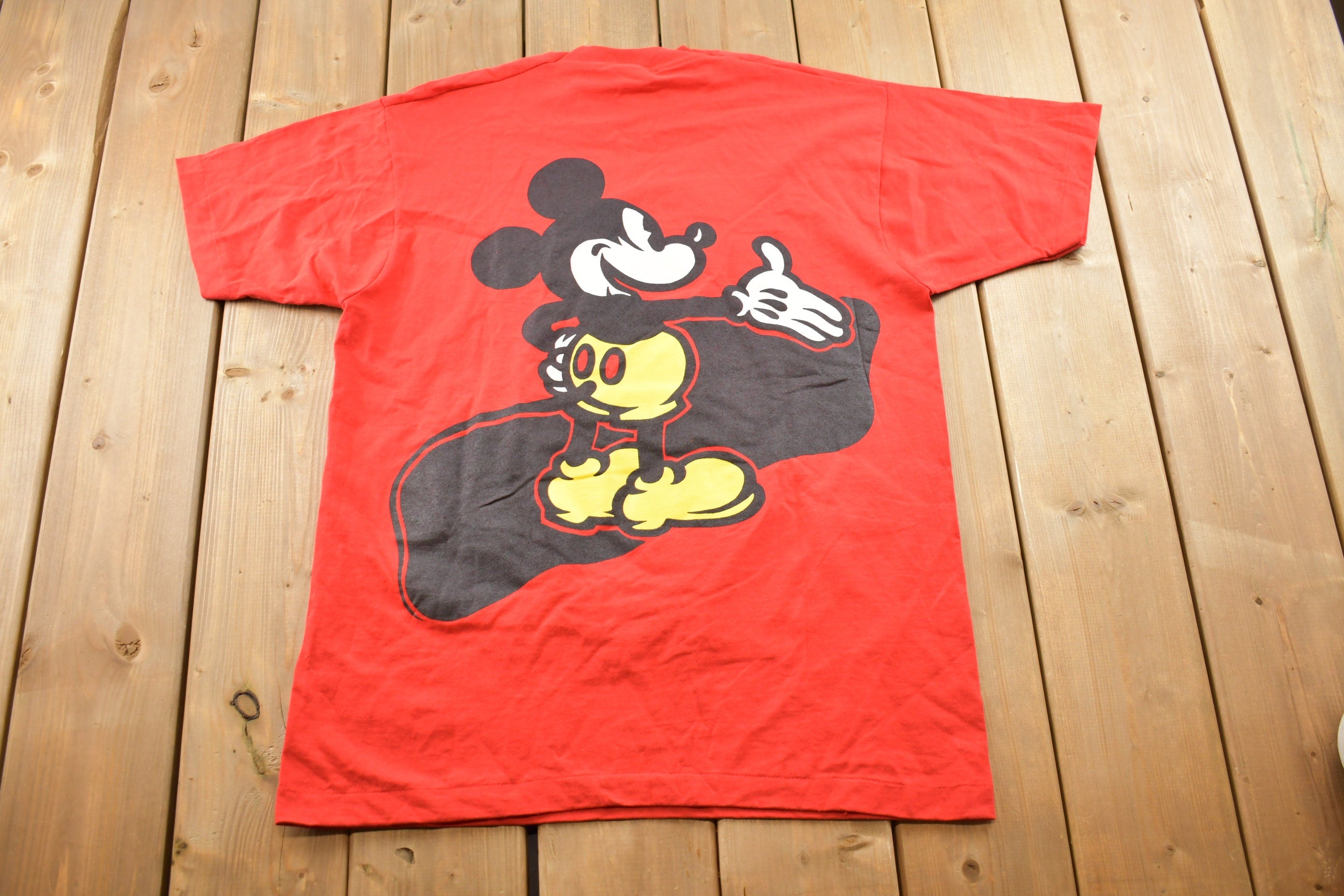 Vintage 1990s Mickey & Co Mickey Mouse Graphic Cartoon T-Shirt / 90s Graphic Tee / Vintage Disney / Single Stitch / 90s Disney / 90s Mickey