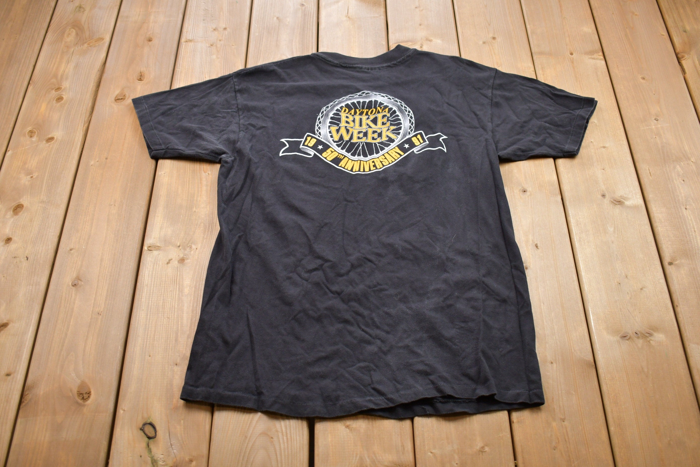 Vintage 1991 Bike Week American Pride Eagle Graphic T-Shirt