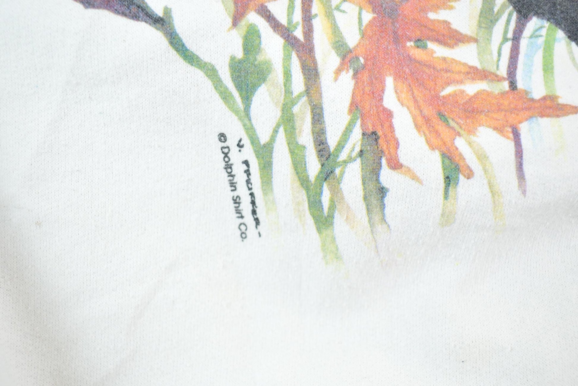 Vintage 1990s Leaf Birds Cute Fall Style Crewneck Sweater / 90s Crewneck / Grandma Sweater / Streetwear / Made In USA / Animal Theme