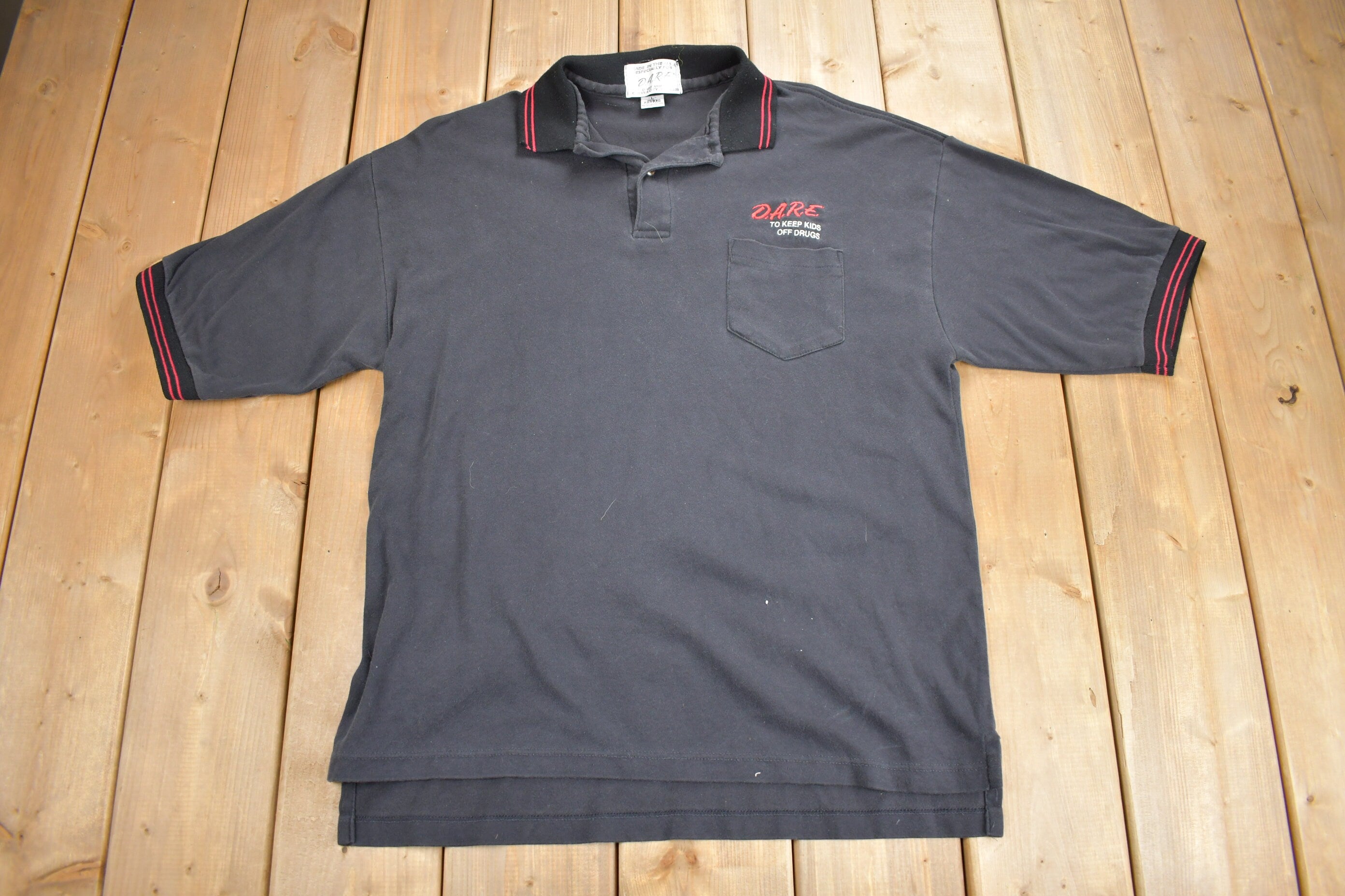 Vintage 1990s D.A.R.E. To Resist Drugs And Violence Polo Shirt
