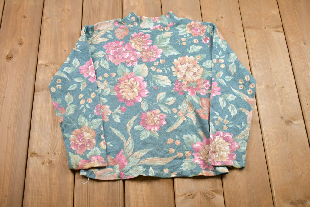 Vintage 1980s Floral Long-sleeve Sweatshirt