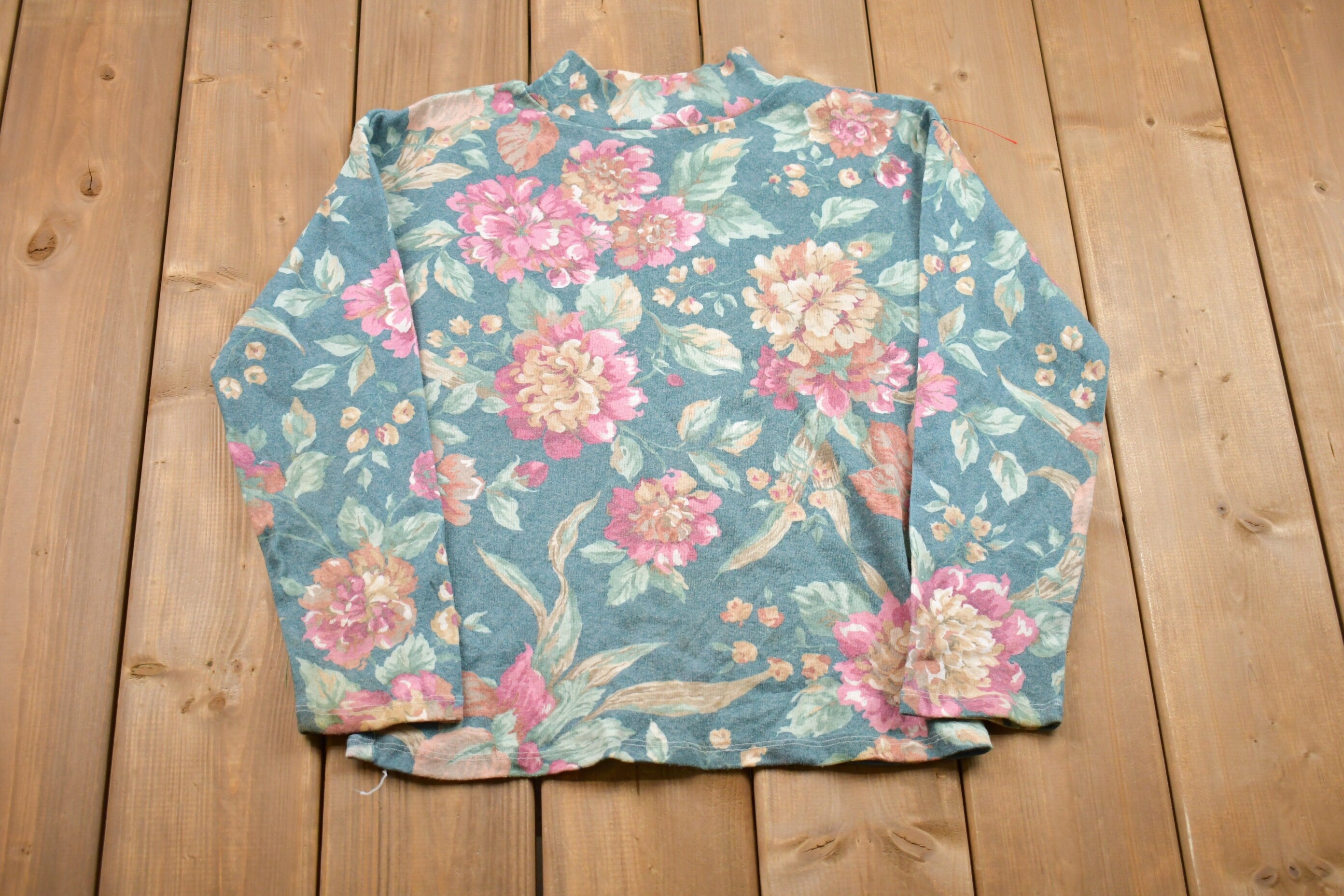 Vintage 1980s Floral Long-sleeve Sweatshirt