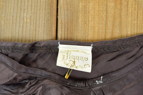 Vintage Y2K Vigoss Brown Mini Dress / Y2k Vintage Bedazzled Tops / Retro Womenswear / Mod Fashion