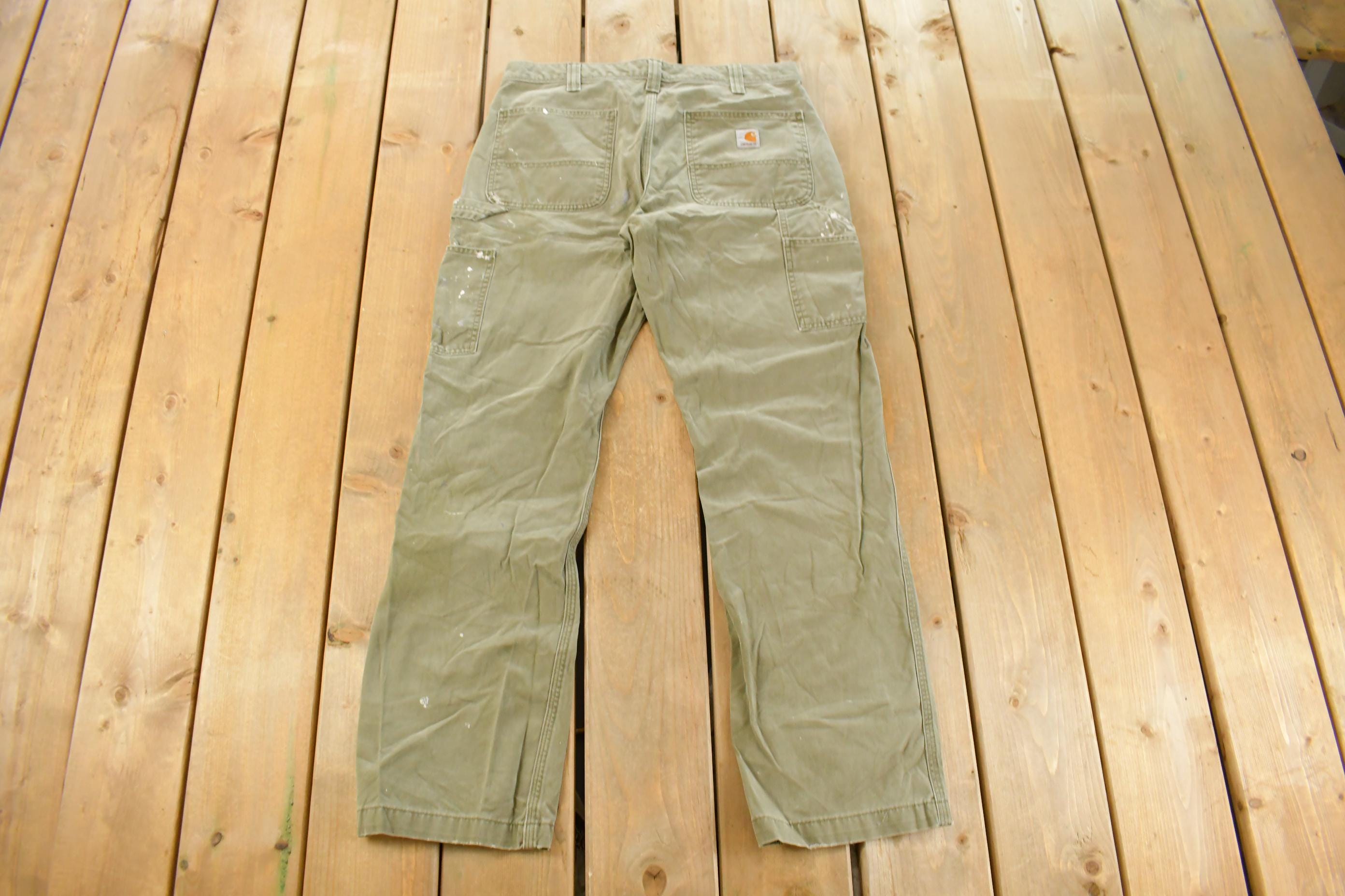 Vintage 2000s Carhartt Distressed Sun Faded Carpenter Pants Men's 33 x 31